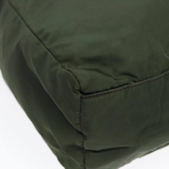 PRADA Tote Bag Nylon Khaki Silver Auth 86343 - Picture 15 of 16